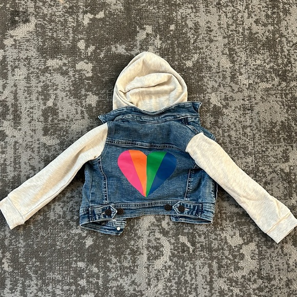 Tucker and Tate Kids Jean Jacket with Sweatshirt Sleeves and Hood - Picture 2 of 5